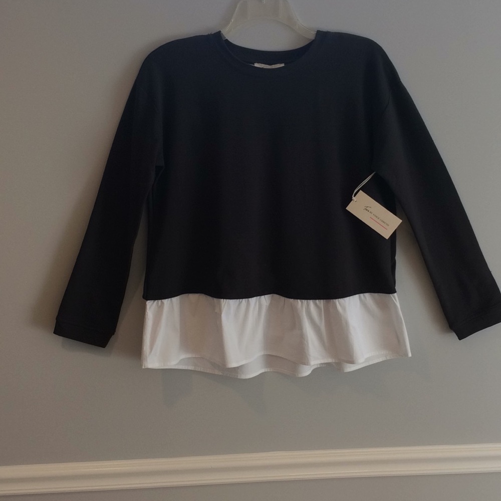NWT Two by Vince Camuto Mixed Media Shirt